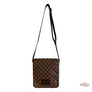 Authentic Louis Vuitton Damier Ebene Coated Canvas Brooklyn PM Crossbody Bag